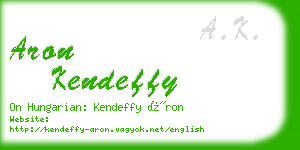 aron kendeffy business card